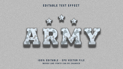Clasicc army 3d style editable text effect template