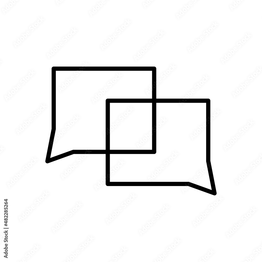 Poster square speech bubble icon. two signs. message element. communication background. vector illustration