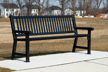 black iron park bench metal outdoor seat