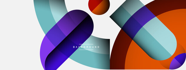 Obraz premium Geometric abstract background. Round shapes, circles, lines composition for wallpaper banner background or landing page