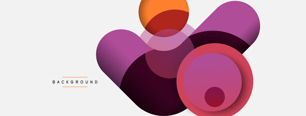 Circle and round shapes abstract background. Vector illustration for wallpaper banner background or landing page