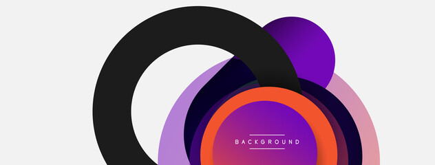 Creative geometric wallpaper. Minimal abstract background. Circles composition vector illustration for wallpaper banner background or landing page