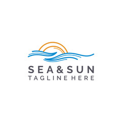 Outdoor sea and sun logo design