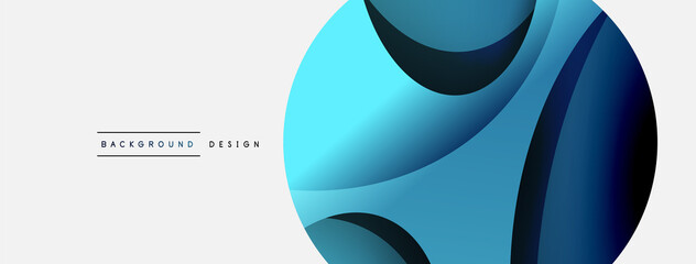 Creative geometric wallpaper. Minimal abstract background. Circle and wave composition vector illustration for wallpaper banner background or landing page