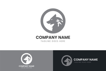 Wolf logo template design. Wolf vector icon design.