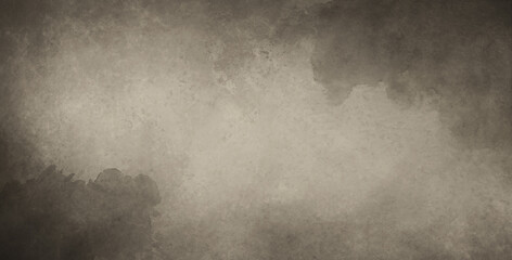 old brown paper background texture with black watercolor stains, vintage grunge borders
