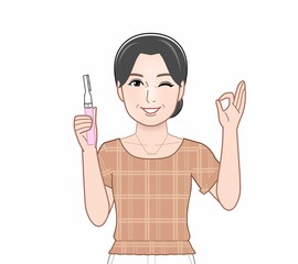 産毛処理をする女性