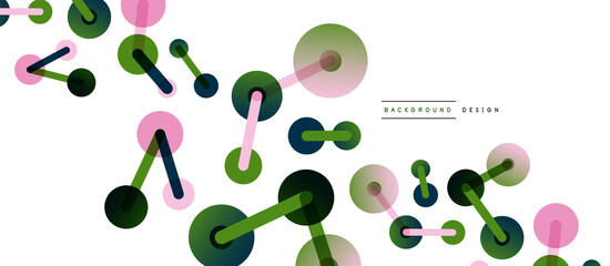 Abstract background. Round dots connected by lines. Trendy techno business template for wallpaper, banner, background or landing