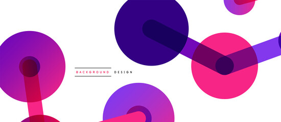 Line points connections geometric abstract background. Circles connected by lines. Trendy techno business template for wallpaper, banner, background or landing