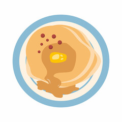 Cheese on pancake with honey