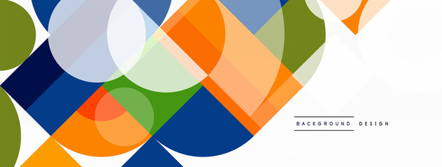 Beautiful abstract background. Circles, triangle shapes, and squares. Minimal geometric template for wallpaper, banner, background or landing