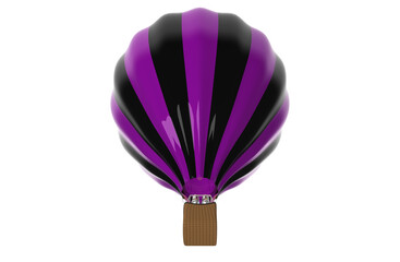 Hot air balloon isolated on white background 3d image illustration