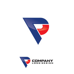 Modern P Symbol Company Logo Design Vector