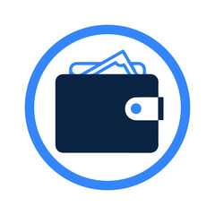 Wallet moneybag or purse icon