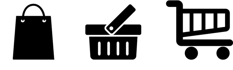 Shopping cart icons on white background. Vector illustration EPS10