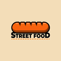 logo for street food with sousage illustration