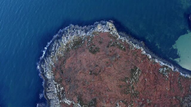 AERIAL - Map View Over The Isle Of Gigha, Kintyre, Scotland, Top Down Circle Pan