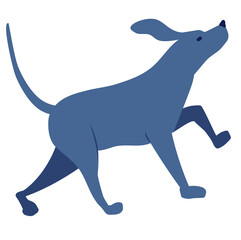 Vector, perro azul estirando su pata y mirando hacia arriba © Aldadeyta