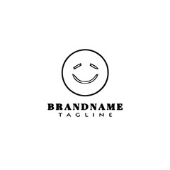 like emoticon cartoon logo template icon design black isolated vector illustration