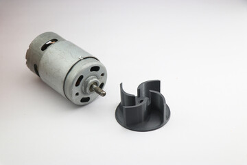 3D printed object impeller for dc motor shaft, Water pump parts using 3D printing technology