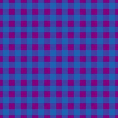 Plaid pattern. Purple on Blue color. Tablecloth pattern. Texture. Seamless classic pattern background.