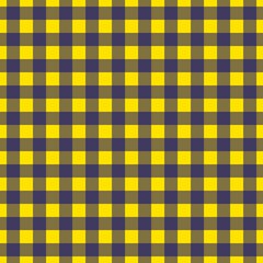 Plaid pattern. Yellow on Navy color. Tablecloth pattern. Texture. Seamless classic pattern background.