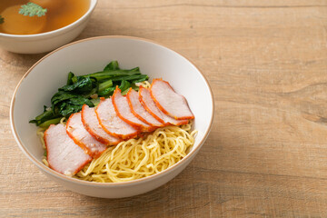 Barbecue Red Pork Noodles with Soup