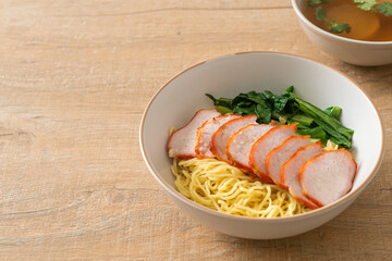 Barbecue Red Pork Noodles with Soup