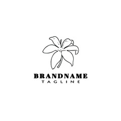 flower logo cartoon icon design template black isolated vector graphic