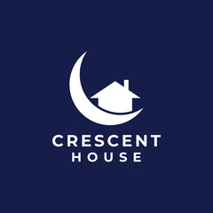 crescent house logo design