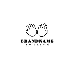 glove logo cartoon design template icon black isolated vector