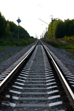 railway tracks in the countryside