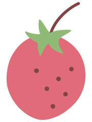 いちご　春　手描き　イラスト　果物　果実　挿絵　かわいい　挿絵　食べ物　食材　ベリー　フレッシュ　実