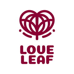 love leaf Green nature logo concept design illustration