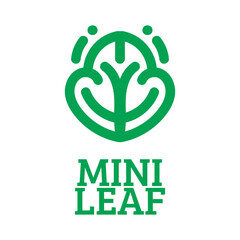 mini leaf Green nature logo concept design illustration