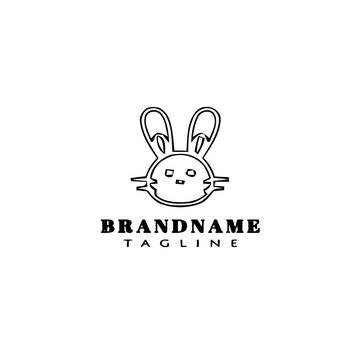 rabbit logo cartoon icon vector illustration