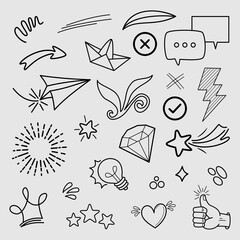 Doodle element vector set, for concept design.