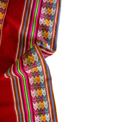 Peruvian traditional blanket - Lliclla on a white background