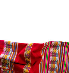 Peruvian traditional blanket - Lliclla on a white background