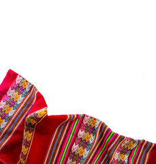 Peruvian traditional blanket - Lliclla on a white background