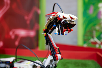 robot, autonomous programmable humanoid robot. radio-controlled. close-up
