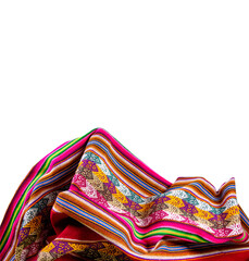 Peruvian traditional blanket - Lliclla on a white background