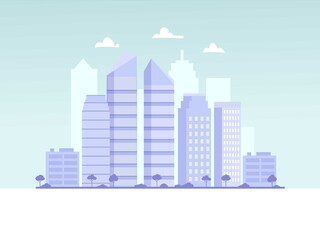 Obraz premium City buildings silhouette. Cityscape skyline business background