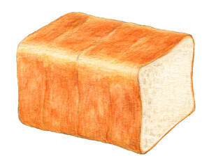 食パン2斤　手描きアナログイラスト