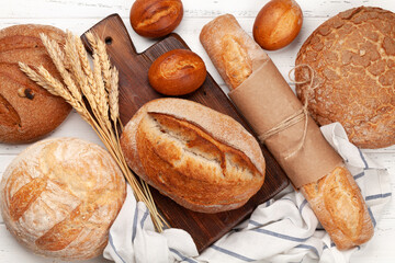 Various types of bread