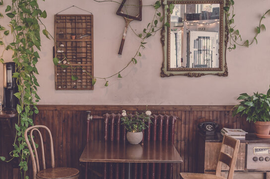 Interior of inside of cafe