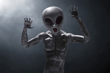 Alien creature on dark background