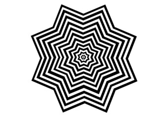 Black and white 8 point star shape background for decoration	