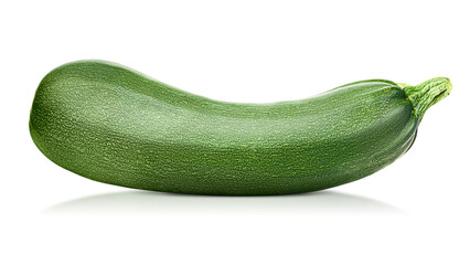 one zucchini on a white isolated background