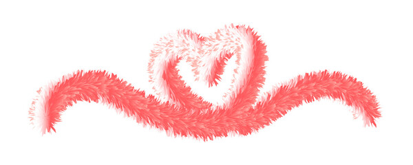  isolated 3D fur heart shape with gradient